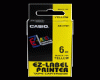 KR-6JW1 EZ Sildiprinteri lint 6mm must kiri kollasel p�hjal