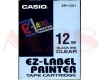 XR-12X1 EZ Sildiprinteri lint 12mm must kiri l�bipaistval p�hjal